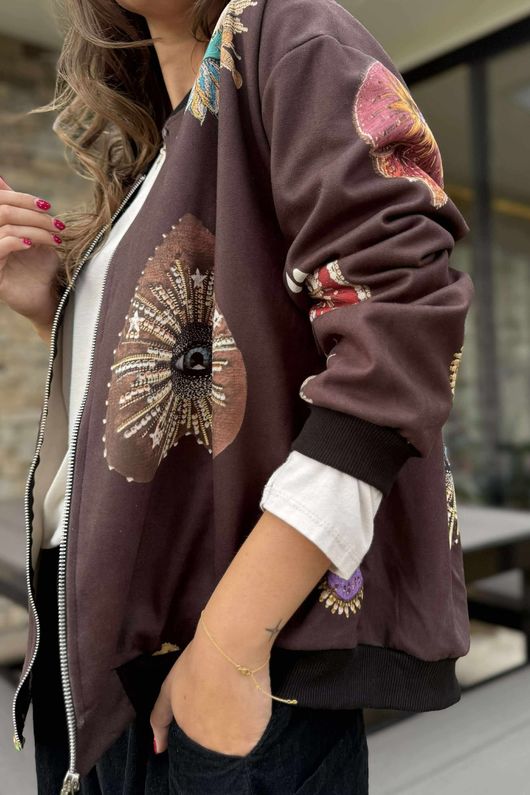 Laundry B Suko Suedette Bomber Jacket Mystical
